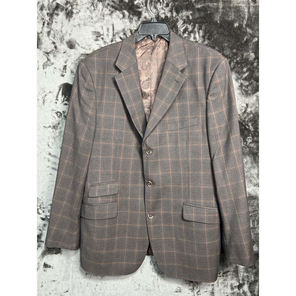 Steve Harvey Men's‎ 46L Windowpane Plaid Blazer Sport Coat